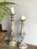 Candle Holders Wood Resin Mold Holder Ingraved Round High Creative Wooden Candlestick Velas Aromaticas Kaarsenhouder Antique Home Decor