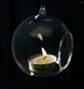 Kerzenhalter kreative romantische klare Glas moderne runde Kristall hängende Kerzenstick Hochzeit Party Abendessen Dekorationen