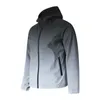 Men's Jackets Gradient Hooded Outdoor For Mens Hiking Windproof Coat Multi Pocket Zipper Long Sleeve Thin Overcoats Hombre