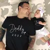 Rolig baby pappa familj matchande kläder enkelt graviditet tillkännagivande look t -shirt pappa kläder 240507