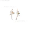 Desginer Tiffanyjewelry Bileklik Yüksek Versiyon T Family Diamond Tudra Düğüm Küpe Kadın Beyaz Bakır Kaplama 18K Gerçek Altın Erik Çiçeği Kulak Düzeri Kişiselleştirilmiş