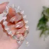 Link Bracelets Korean White Moonlight Stone Crystal Bracelet For Women Girls Luxury Imitation Opal Beaded Elastic Charm Jewelry Gifts