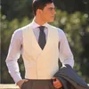 Мужские жилеты костюмы для мужчин белый v-образный шаль отвороты однобортная удобная и мягкая адаптированная мужская одежда Летние шалеки