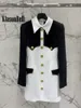 Robes décontractées 3.2 Klasonbell Fashion Elegant Black White Patchwork Couleur couleur Femme Femme Gol