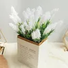 Fleurs décoratives 3pcs Plastique Flockd Artificial Lavande Fake Plant Wedding Bridle Bouquet intérieur Outdoor Home Garden Office Table Decor