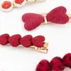 Hair Clips 5Pcs/Set Cute Year Accessory Set With Valentine's Day Red Heart Metal Duck Beak
