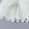 Юбки Бохо вдохновляют белая мини -юбка, женская вышиваемая вышиваемая вышива