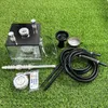 Acrylic Square Hookah Set 2 Hoses Shisha Box Complete with Nice RGB LED Light Stainless steel Tobacco Heater Chicha Nargile 42cm 240510