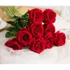 Rosen künstliche rote Seide weiße Rosenknospe gefälschte Blumen für das Haus Valentinstag Geschenk Hochzeit Innendekoration 1207 s