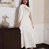 Sukienki imprezowe Przyjazd biały spandex satyna Dubai wieczór 2024 Abiye caftan sukienki vestidos de fiesta celebrytka