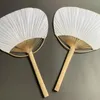 Party Favor 30pcs Style japonais Bamboo Handle Paddle Paper Paper Hand Fan personnalisé avec les noms de mariage des mariés et du marié Favors