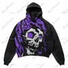 Sweats à capuche masculine Sweatshirts New Ins Punk Sty Swings Casual Wings Skull Head Pull à sweat à sweat imprimé de haute qualité Strt Top pour hommes et femmes Y2k Harajuku H240508