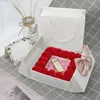 Gift Wrap 16Pcs Rose Flower Jewelry Box Bowknot Valentine's Day Packing With Greeting Cards Wedding Party Display Case