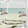 Decorative Flowers 2 Pcs Cake Lu Yin Style Banquet White Ornaments The Home Flower Display Stand Plastic Road Guiding Prop