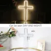 Cross LED LED SIGN USB SIGN Shaped com Switch Wall Art Hanging Lamp for Holiday Bar Wedding Party Club Room Decoração 0415