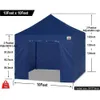 テントとシェルターAbccanopy Heavy-Duty Ez Pop-up Canopy Tent with Side Walls 10x10 Navy Blue Beach Pavilion Tentq240511