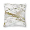 Gouden aderen kussen op grijze en witte marmeren worp cover Polyester decoratieve creatieve kussensloop