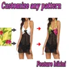 Mutada de banho feminina Biquíni sexy Black Mesh Swimsuit Summer Beach Padrão personalizável cor Bandana 2024 Vermelho