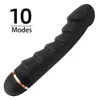 Autres éléments de beauté de la santé 10 modes Vibrator Soft Sile Dildo Resttic Pinis Strong Motor G-spot Stimulator Clitoral Marbator Toys Adult Toys T240510