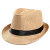 Berets unisex hoed mannen vrouwen fedora trilby brede riem pet strand zonneren heer adlut