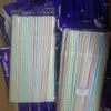 Disposable Cups Straws 100-600 Pcs Elbow Plastic For Kitchenware Bar Party Event Supplies Striped Bendable Cocktail Drinking