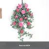 Fiori decorativi 80 cm Wall camelia artificiale sospeso Rattan Rose Vine Fino Flower Basked Decoration