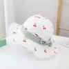 Wide Brim Hats Toddler Sun Baby Hat Kids Printing Fruit Pattern Baseball Caps Bow Decoration Cute Large Eaves Sunshade Cap Outdoor