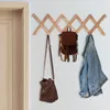 Hangers Expandable Coat Rack Wooden Clothes Hanger Wall Mounted Home Decor Shelf 17 Hooks