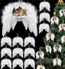 UPS HEAT Transfer Engel Wings Ornament Weihnachtsdekoration Federn Anhänger Runde Aluminiumblatt DIY Weihnachtsbaum Hanging Tag8360741