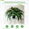 Fleurs décoratives 88 Feuilles Fake Ferns Plantes artificielles 23 pouces pour l'extérieur Ferme réaliste résistante aux UV UV