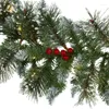 Dekorative Blumen Grüne Kiefern Gefriert Weihnachtsgirlande mit Beeren Prelit 50 klare LED -Lichter Reifen Hawaiianische Zubehör Aos Para C C