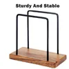 Hooks Living Room Dining Table Standing Matte Black Iron Napkin Holder Wooden Base Home Decor Restaurant Square Tissue Storage Rack