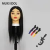 Mannequin Heads 98% of real hair doll heads are used for professional hairstyle training headgear human body models and head styling practicing Q240510