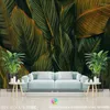 Tapisserier Natural Landscape Tapestry Tropical Leaf Palm Room Decoration Eesthetics Green Home Decor Bohemian Boho Mural Wall Hanging