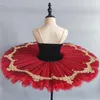 Ballerina Girls Ballet Tutu Robe Dance Costume Platter Pancake Red Party Robe For Kids 240510