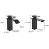 Bathroom Sink Faucets Water Mixer Tap Basin Faucet Single Hole Brass Black Waterfall Toilet Taps