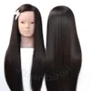 Mannequin Heads Brown Hair Head Dolls for Braiders Synthetic Body Painted Female Styling Training Q240510