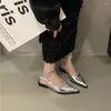 Tannocchia casual per bloccare le scarpe da ufficio Ladie nere estate 2024 calzature sexy sandali puntati di punta donna comoda ed elegante tendenza