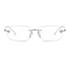 Одиночные очки Ruby Eye Рамки с настоящими золотыми винтажными очками кадры Rimless Square Retro Стильные очки Cool Decoraiton Мужчины и женщины с трендовыми оттенками