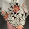 Сторонная ткань вышит в европейском стиле пастырский полиэфирный волокно оранжевый цветок