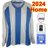 2024 DI MARIA Maillots de football à manches longues Martinez Romero de Paul Mac Allister J.Alvarez Tagliafico Home Football Shirts Shirts Uniforms