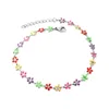 Multicolor 304 rostfritt stål blomma emalj charms ankel för kvinnor till fots fotled sandaler barfota 22cm8 5/8 lång 240511