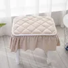 Stoelhoezen Korte pluche gewatteerde rechthoekige stoelbekleding Slipcover piano krukkruk Cover Room Decor Lace Bench