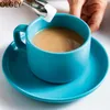 Tazze tazze fatte a mano osso in porcellana nordica in porcellana smalto verde tazas para caffè da tè pomeridiano tazze da tè e set