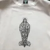 Cotton Casual Short-sleeved T-shirt Mens Hand-painted Virgin Mary College Style Little Angel Trendy Brand Loose and Versatile 240511