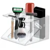 Förvaringslådor akryl rakapparhållare clear stativ arrangör för rakare transparent textur skrivbord kosmetisk makeup borste