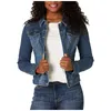 Dames Casual denim jas Western Basic Revers Button Up lange mouw Trucker Jean Biker Coat Tops 240423