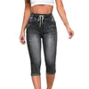 Jeans femminile donna gradiente vintage slim fit gtuito lanciato con tasche in vita coulia per uomini, lunghezza del polpaccio
