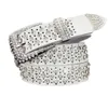 Nouveau créateur de luxe de mode à la mode super brinant en diamant zircon Crystal Belle ceinture de cuir pour femme 110cm 36ft1126108