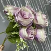 Dekorativa blommor Silk Artificial Rose Bouquet Wedding Bride Simulation Bedroom balkong Decoration Red Pink Roses Buquets Fake Flower